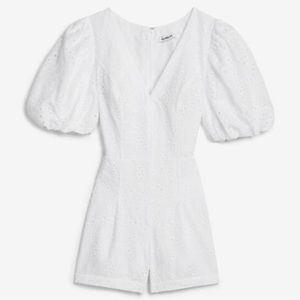Express Eyelet Romper In White